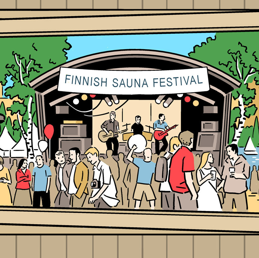 Finnish Sauna Festival's visual identity illustrated by Mika Lietzén - Napa  Agency