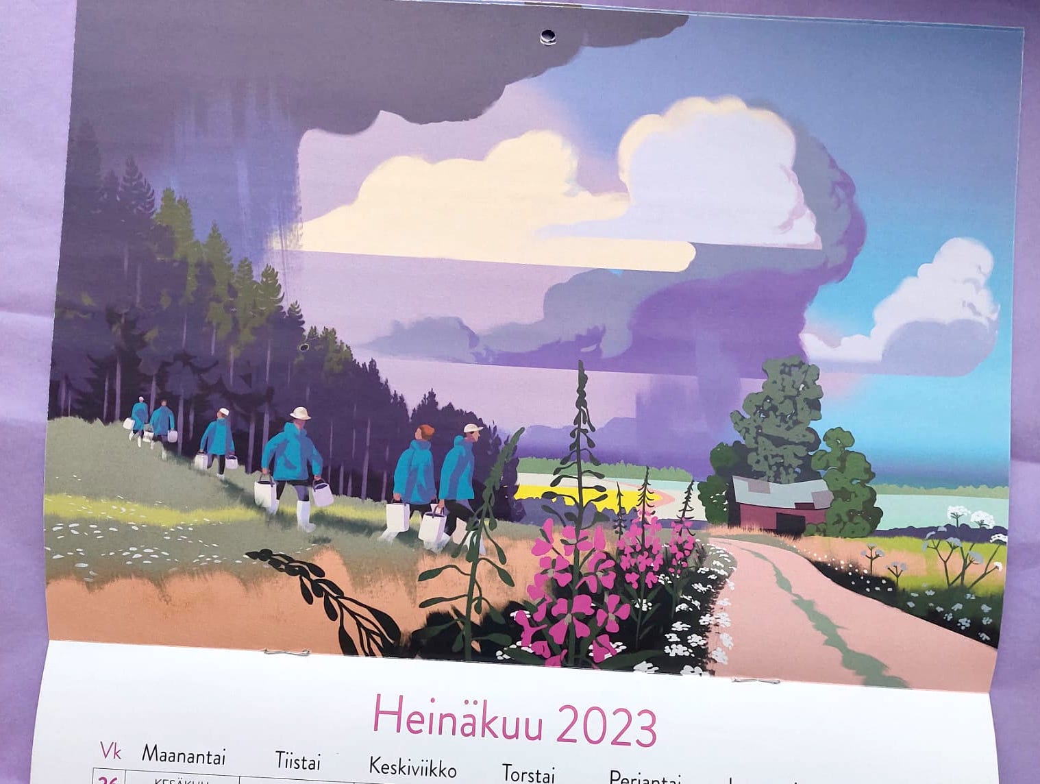 Suomen Latu 2023 kalenteri - Ulkoiluaktiviteetit kuvitettuna - Napa Agency
